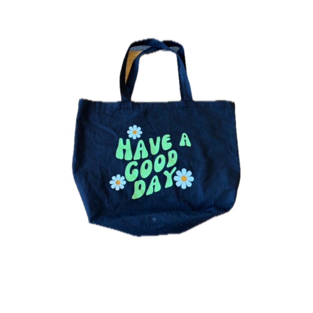 LAST CHANCE! Women's Urban Outfitters "Have A Good Day" Black Floral Tote Bag